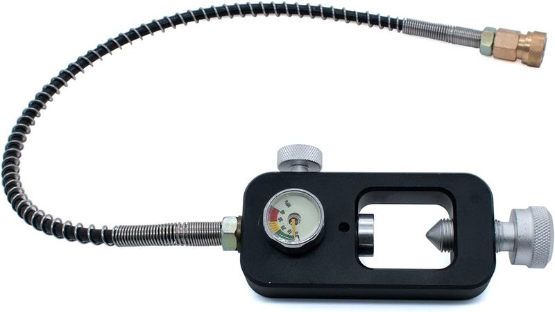 TUXING 4500Psi DIN Valve Scuba Adapter, Yoke Filling Station for HPA Tank, High Pressure Gauge, Aluminum Alloy Refill Adapter for Pcp Paintball HPA Tank Filling - Image 2